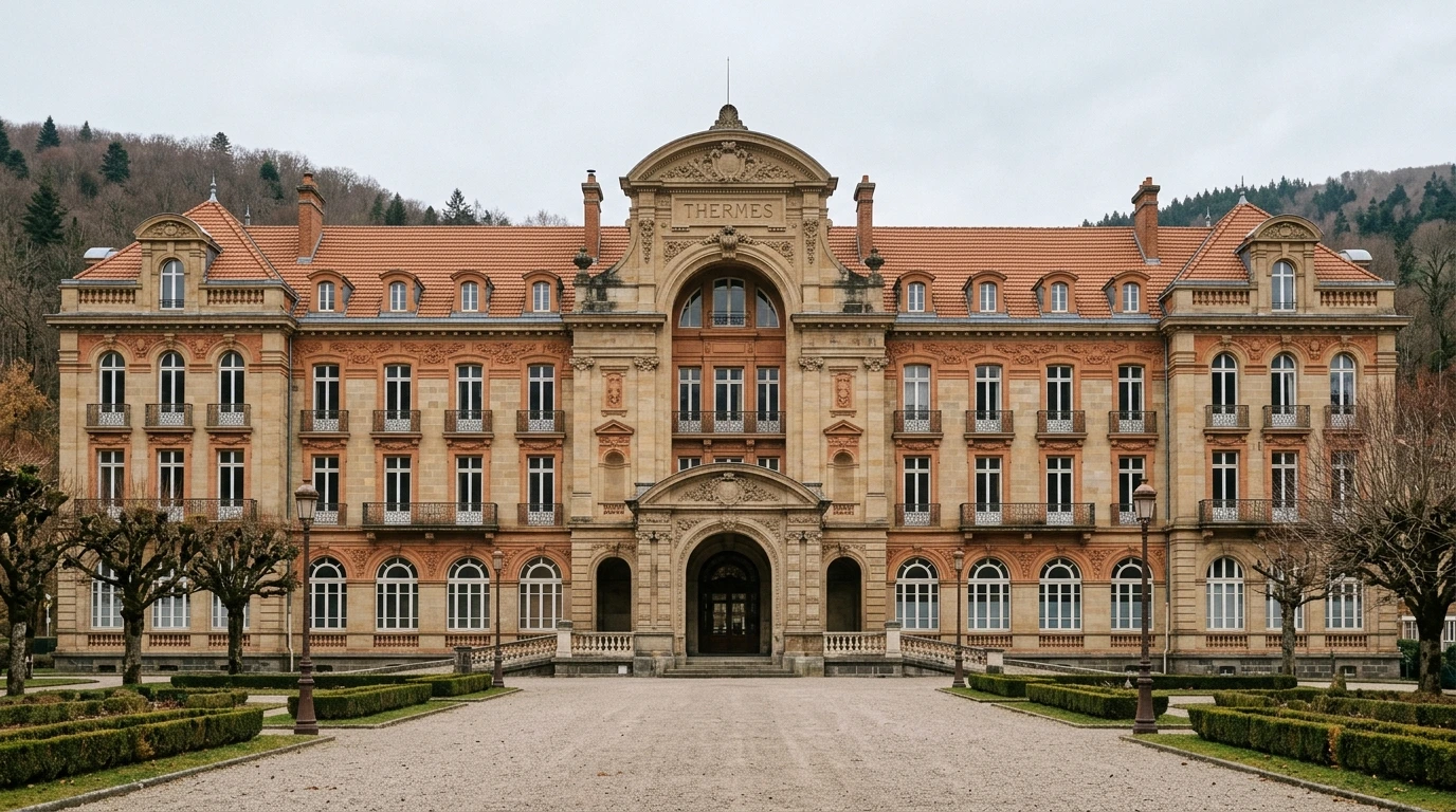 Façade d'un établissement thermal français