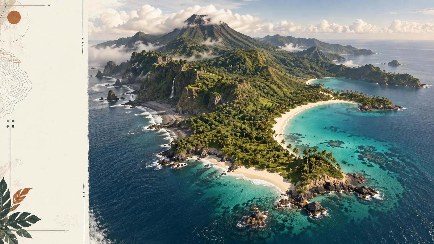 Illustration éditoriale du sujet : Martinique (972) : ce qui sépare le nord volcanique du sud balnéaire