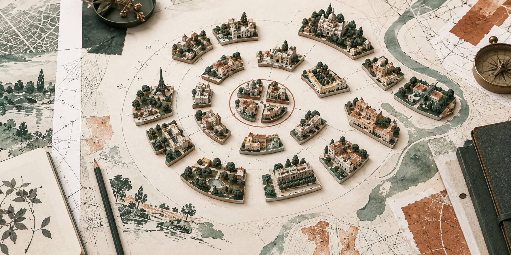 Illustration éditoriale du sujet : Paris (75) : comment les vingt arrondissements se répartissent