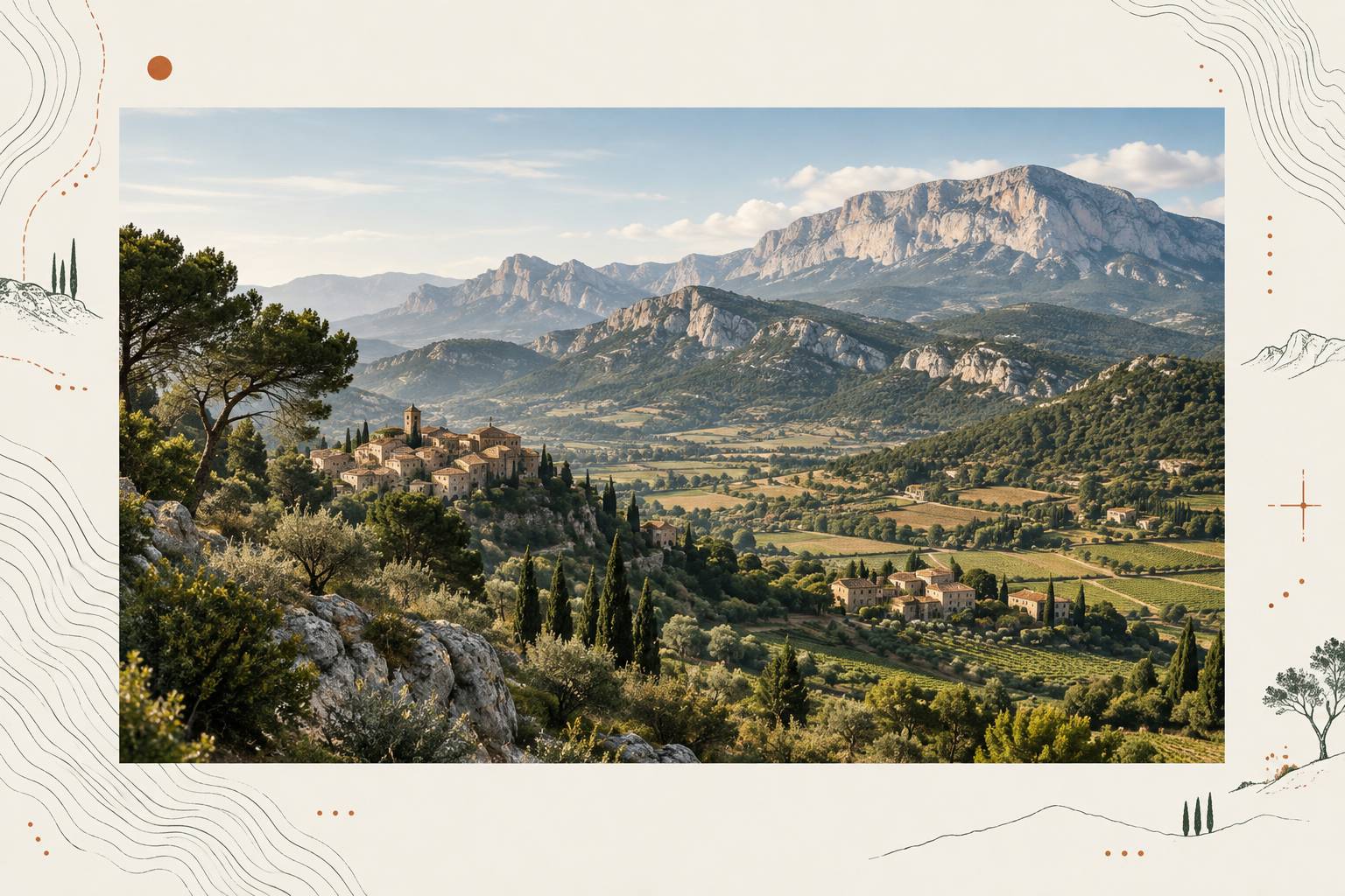Illustration éditoriale du sujet : Vaucluse (84) : comment le Ventoux et le Luberon se partagent le territoire